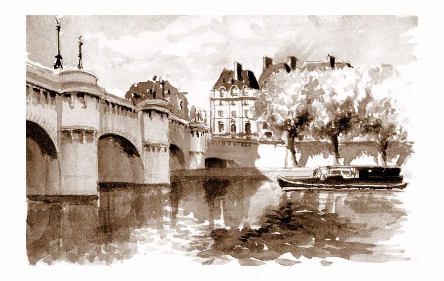 dessin du pont des arts